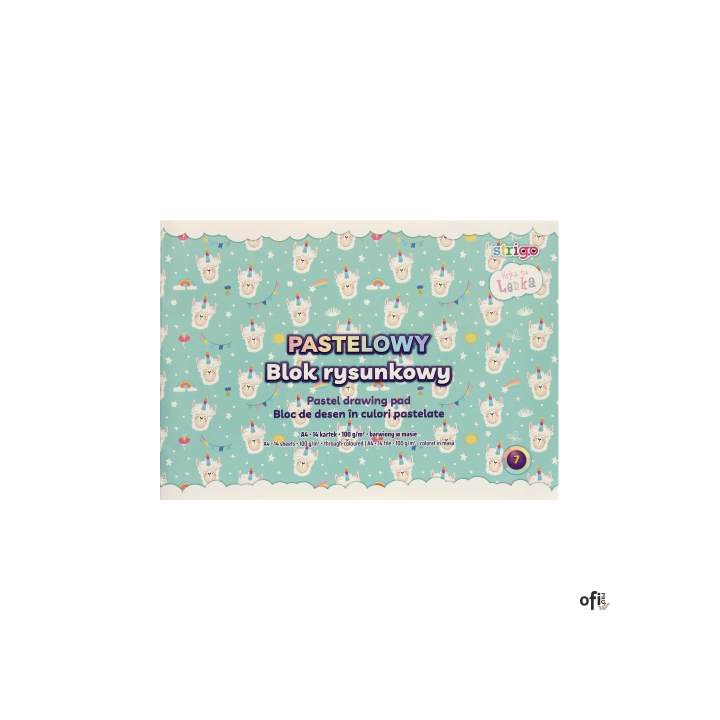 Blok rysunkowy A4 14k 100g pastelowy  LENKA STRIGO SPA037