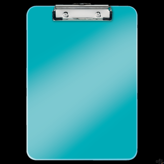 Deska A4 z klipem Leitz WOW__wykonana z trwałego polistyrenu__mocny metalowy klips bezpiecznie trzyma kartki__z zaczepem do powi