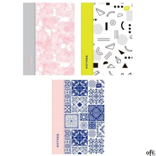 Zaokrąglone rogi. Wodoodporna i wytrzymała polipropylenowa okładka doskonale ochroni wszystkie ważne notatki przed zniszczeniem,