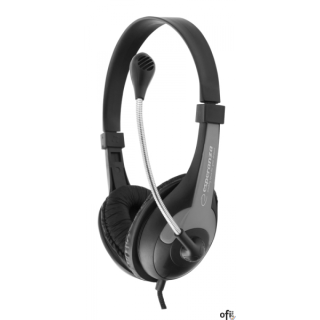 Słuchawki z mikrofonem czarne ROOSTER EH158K ESPERANZA