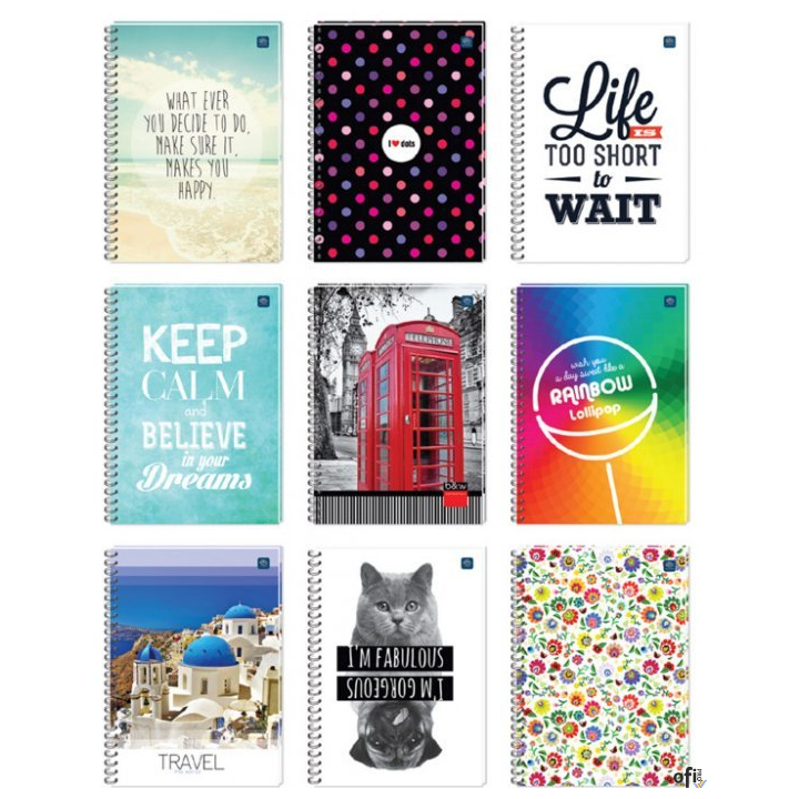 Kołonotatnik A5 160k kratka miękka oprawa INTERDRUK