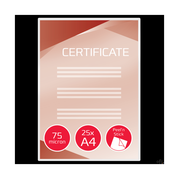 Samoprzylepne folie do laminacji GBC PeelnStick, A4, 75 mic. , 25 szt., 3747527