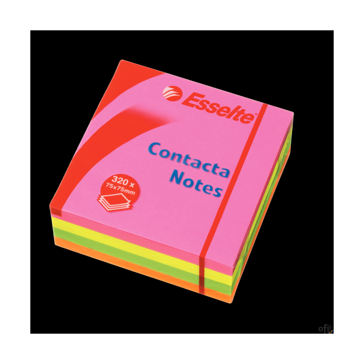 Bloczki samoprzylepne ESSELTE 75x75mm neon 320 kartek 83065