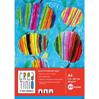 Blok rysunkowy A4 20 kartek 90 g Creatinio biały Top 2000 400079845/400176 .
