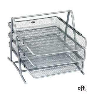 Stojak na dokumenty GR-069S srebrny metalowy siatka GRAND 120-1118