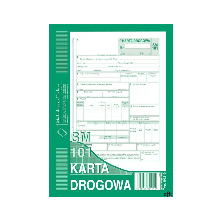 802-3N Karta drogowa MICHALCZYK&PROKOP A5 80 kartek