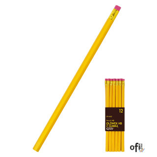 Ołówek z gumką 6602, żółty, 12 szt. FIORELLO 160-1764
