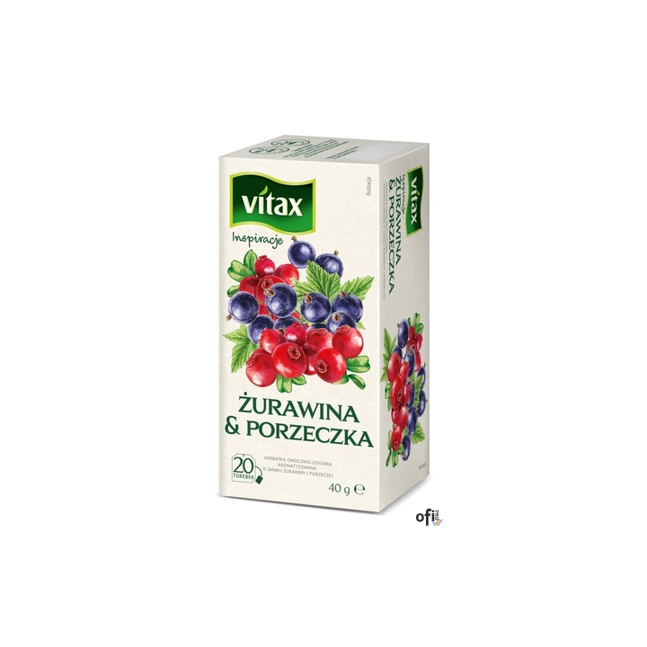 Herbata VITAX żurawina i porzeczka 20t owocowo-ziołowa