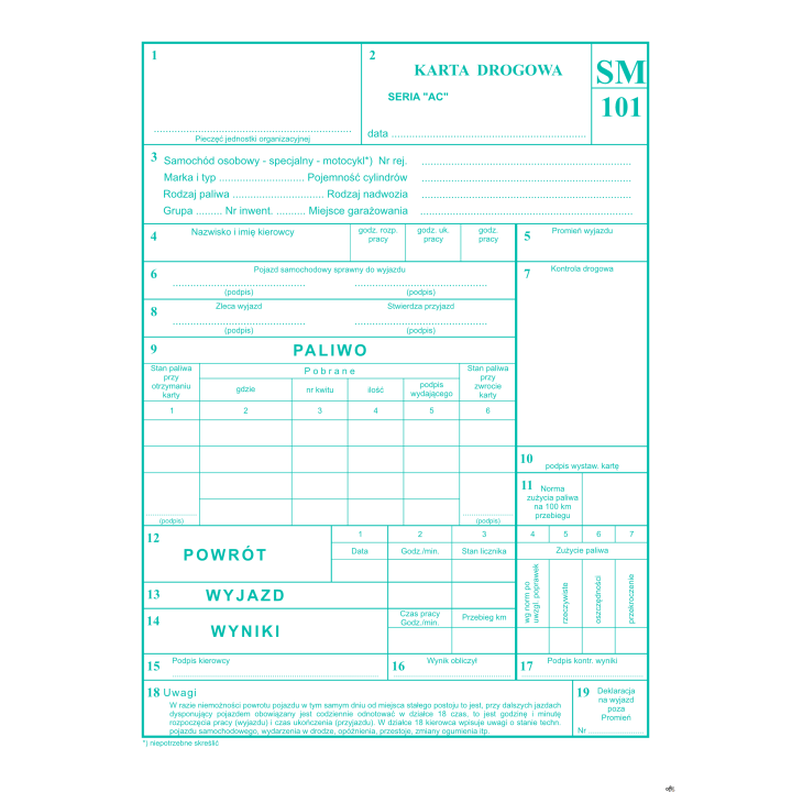 Karta drogowa A5, 80 kartek numerowane offset, 10-802-3N DOTTS