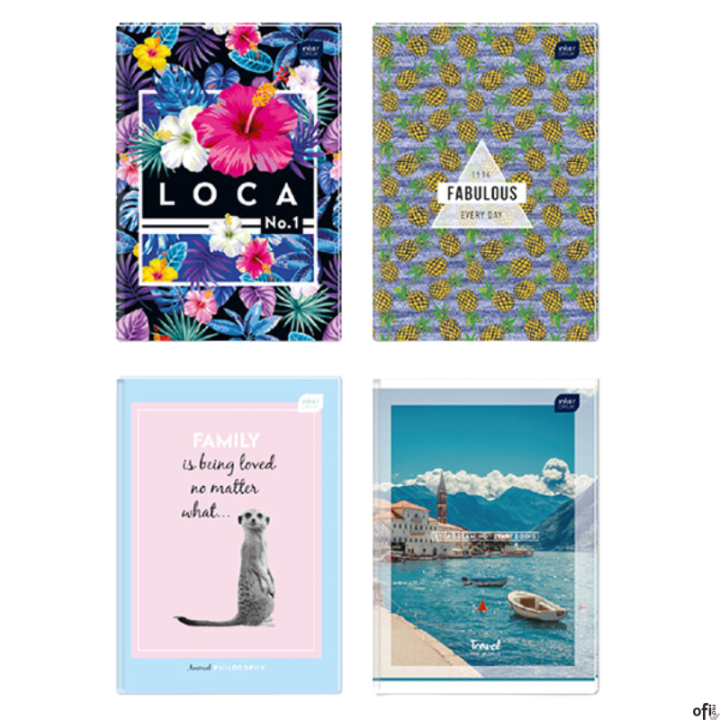 Bruliony Interdruk_- brulion szyty w twardej oprawie_- wysokiej jakości papier z zadrukiem w kartkę i w linię_- okładka laminowa