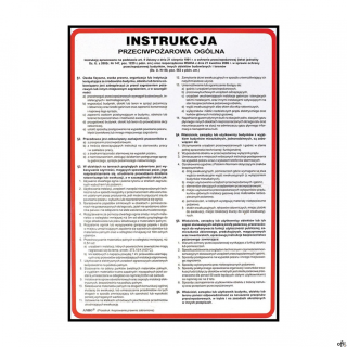 Naklejka INSTRUKCJA POSTĘPOWANIA NA WYPADEK POŻARU Z-IP1-P