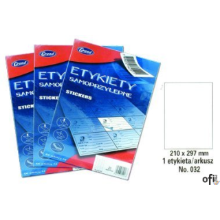 Etykiety samoprzylepne No. 032 210x297 mm GRAND 150-1059