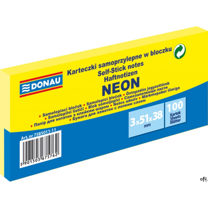 uniwersalne kolorowe karteczki, idealne do przekazywania wiadomości_ilość karteczek: 3x100 w rozmiarze 38x51mm_gramatura: 70gsm 