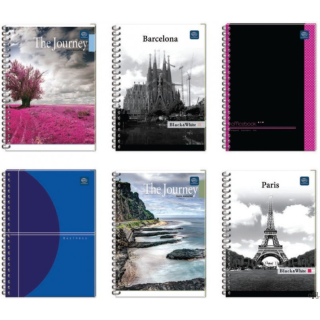 Kołozeszyt A4 100k kratka z perforacją kolor margines mix INTERDRUK