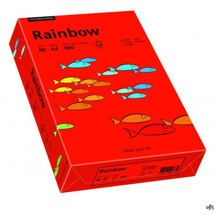 Papier xero kolorowy A4 80g 500 ark. RAINBOW R28 ciemnoczerwony 88042475