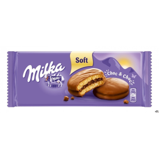 Ciastka MILKA CHOC&CHOC biszkoptowe z nadzieniem kakaowym i kawałkami czekolady 150g