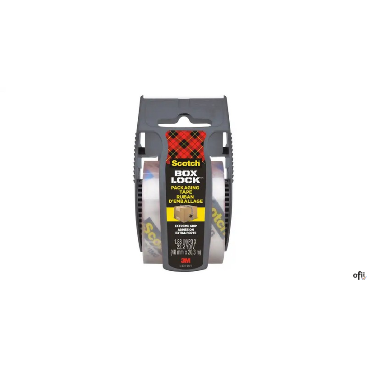 Taśma pakowa Scotch® Box Lock™, transparentna, 48mm x 20.3m , 1 rolka/opakowanie w ręcznym podajniku 7100263095