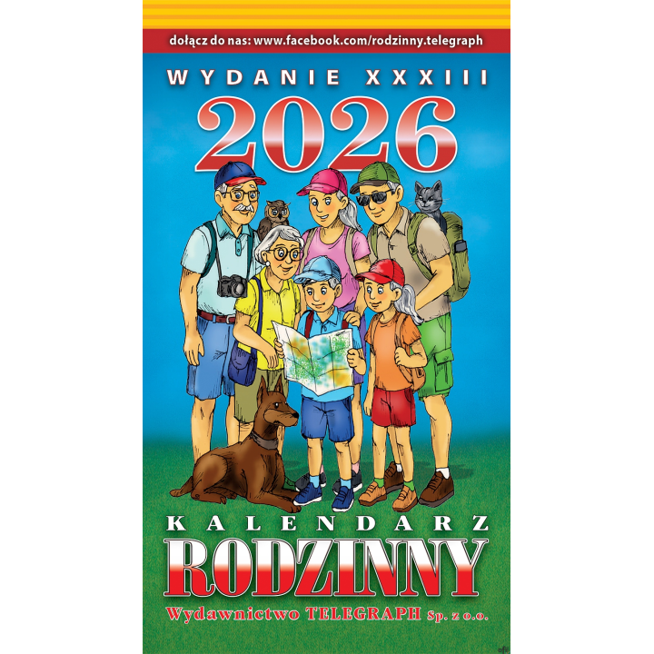 Kalendarz RODZINNY zdzierak 2026 (Z1) TELEGRAPH
