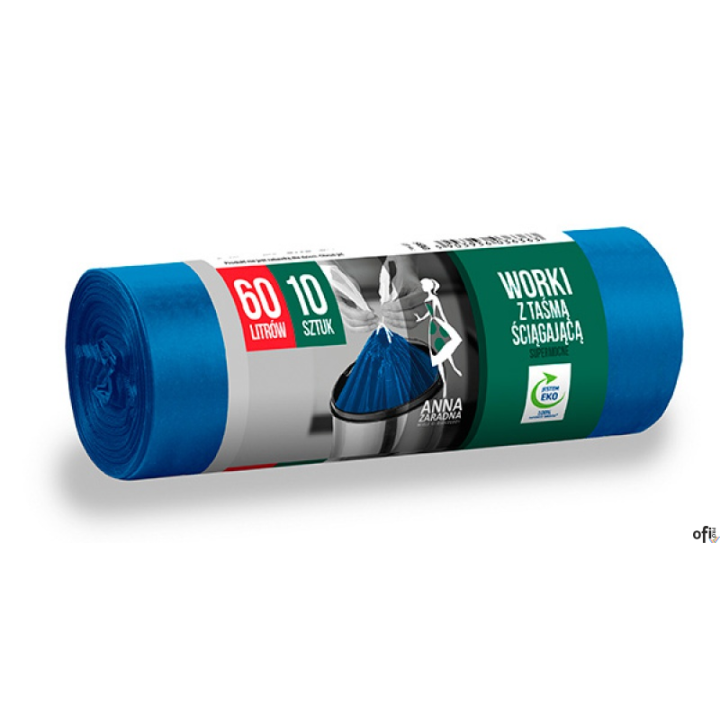 worki na śmieci wykonane z regranulatu pochodzącego z recyklingu odpadów foliowych, nadające się do ponownego recyklingusupermoc