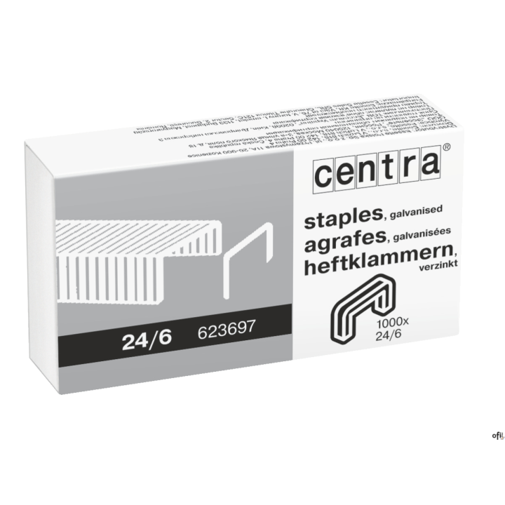 Zszywki CENTRA 24/6 box 1000, 623697