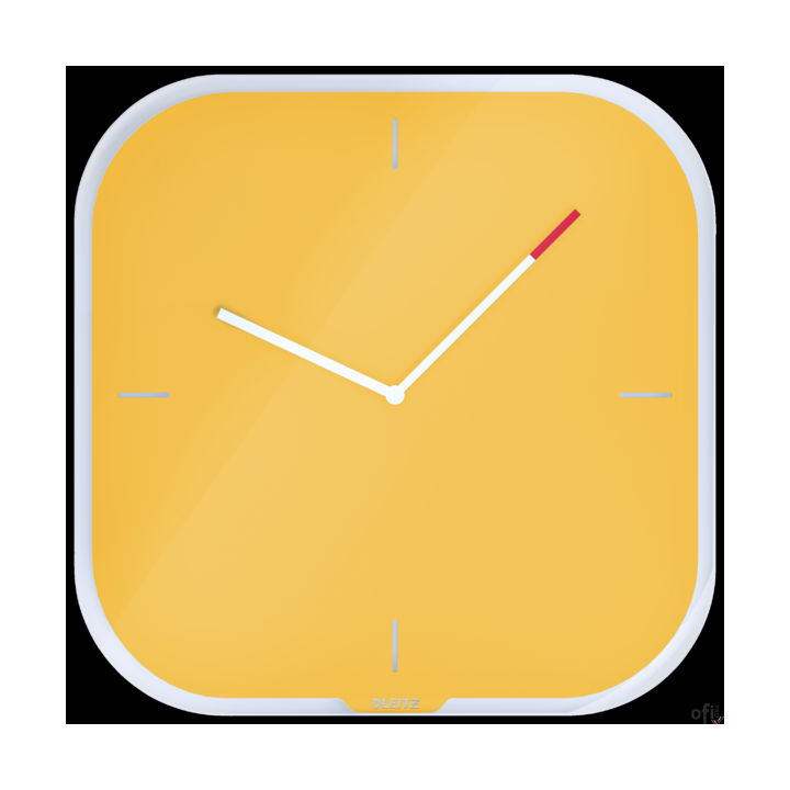 Nowoczesny i minimalistyczny, cichy, nietykający zegar ścienny. Wykonany ze szkła. Z dołączonym markerem do pisania na tarczy.