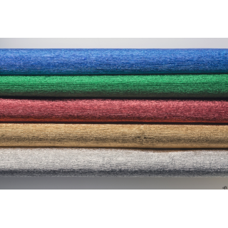 Bibuła marszczona 25x100cm, MIX metaliczny, 5 kol, 5 rolek, Happy Color HA 3640 2510-MIXMet