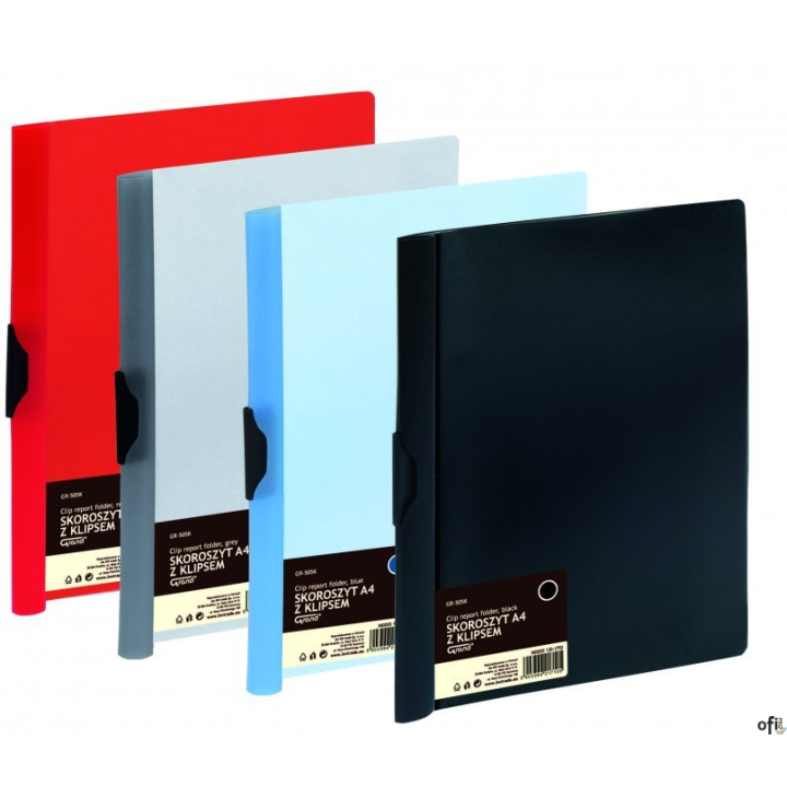 Skoroszyt A4 z klipem GR-505K, czarny, polipropylen 120-1792