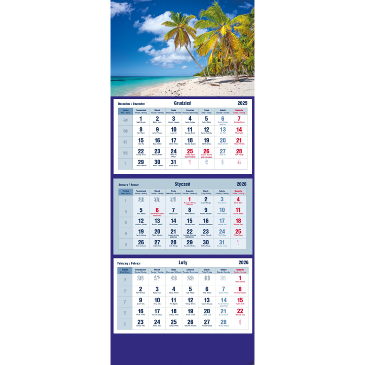 Kalendarz trójdzielny 2026 Morze Michalczyk i Prokop T-105T-02