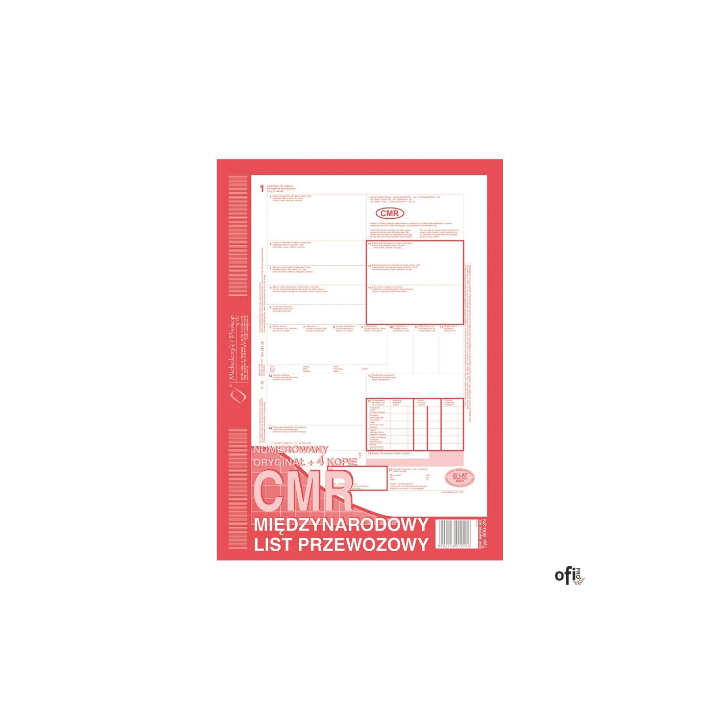 800-2 CMR międzynarodowy list przewozowy (1+4), A4 80 kartek, MICHALCZYK&PROKOP