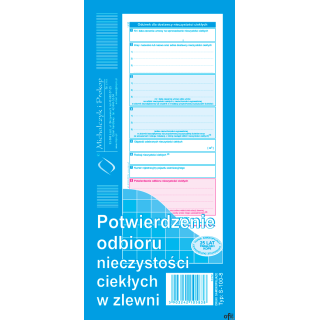 S-100-8 Potwierdzenie odbioru nieczystości ciekłych w zlewni MICHALCZYK I PROKOP SALE