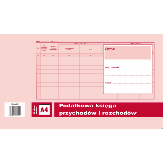 Podatkowa księga przychodów i rozchodów A4, 48 stron offset 10-K-1U DOTTS