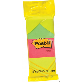 Bloczki samoprzylepne POST-IT_ (6812) zawieszka, 38x51mm, 3x100 kart., mix kolorów
