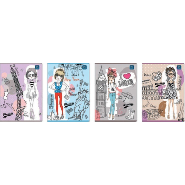 Zeszyt A5 16k kolorowa kratka mix UV INTERDRUK