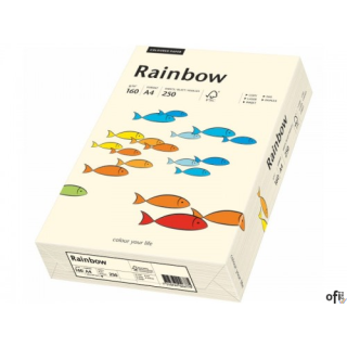 Papier xero kolorowy A4 160g 250 ark. RAINBOW R03 kremowy 88042257