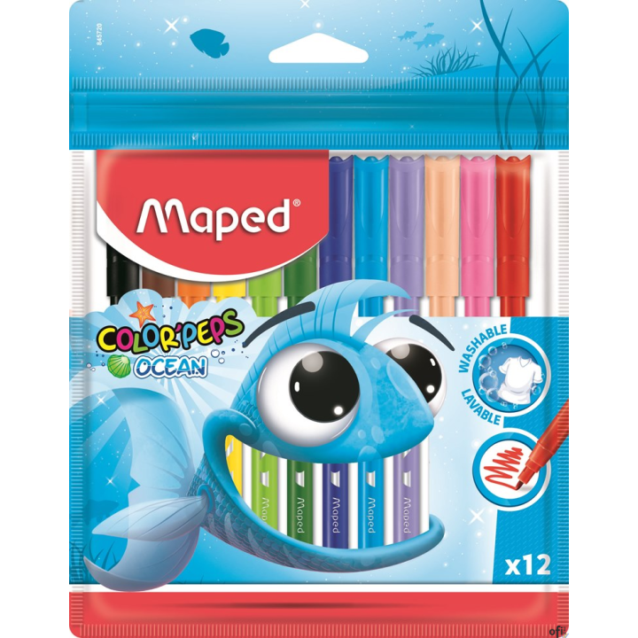 Flamastry COLORPEPS OCEAN 12 kolorów ETUI 845720 MAPED