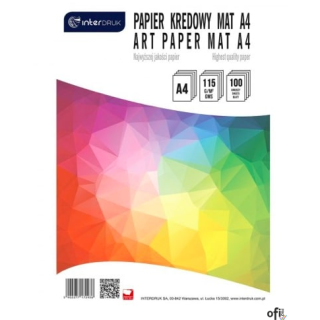 Papier kredowy A4 100ark  mat 115g INTERDRUK