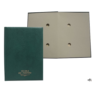 Teczka do podpisu 10k zieleń WARTA grzbiet kryty 1824-920-011