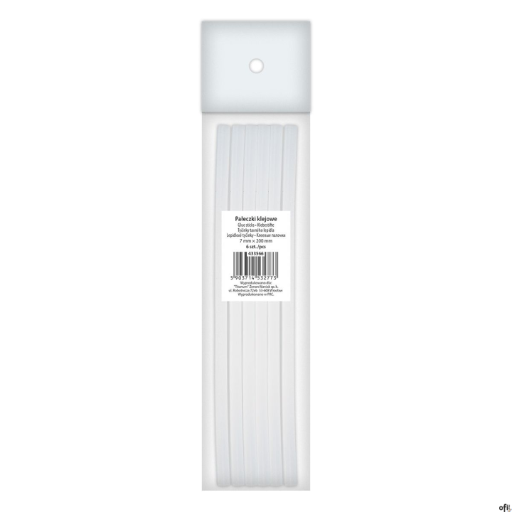 Klej do pistoletu 7x200mm 6 szt TITANUM 433566 wkład klejowy 7mm  pałeczki