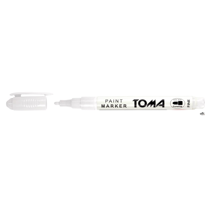 Marker olejowy,cienka fibrowa końcówka 1,5mm,  biały TO-441 Toma