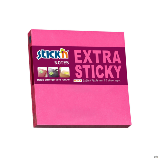 Notes samoprzylepny EXTRA STICKY 76x76 różowy neon 90 kart. 21671 STICK N