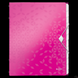 Teczka segregująca Leitz WOW___ teczka segregująca Leitz WOW___ trzy klapki wewnątrz tylnej okładki do przechowywania luźnych do