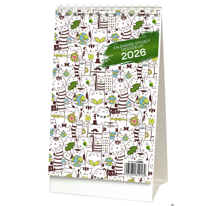Kalendarz stojący trojdzielny KB038B mix 2026 WOKÓŁ NAS