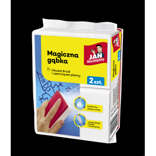 JAN NIEZBĘDNY Magiczna gąbka  do usuwania plam biało-czerwona  2szt.