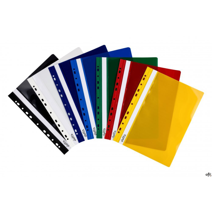 Skoroszyt DOTTS A4 twardy wpinany czerwony (10szt) SH-DOT-01-01