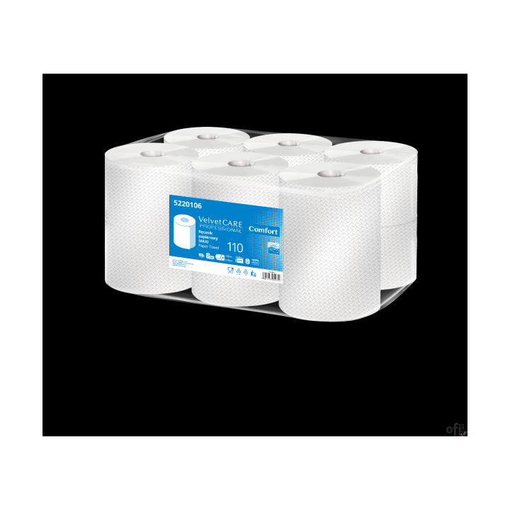 Ręczniki papierowe celuloza, 2 warstwy, biały, 110m - 478 listków VELVET PROFESSIONAL MAXI 5220106  op. 6szt.