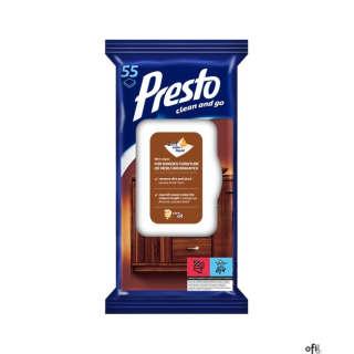 ściereczki nawilżane Presto do mebli drewnianych przeznaczone są do czyszczenia mebli drewnianych lakierowanych i z materiałów d