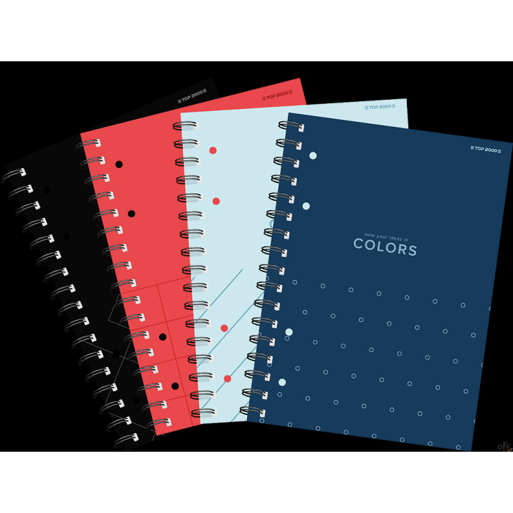 Kołozeszyt  A4 TOP COLORS MIX 2 spirale 80k 70g kratka 400169233 TOP 2000