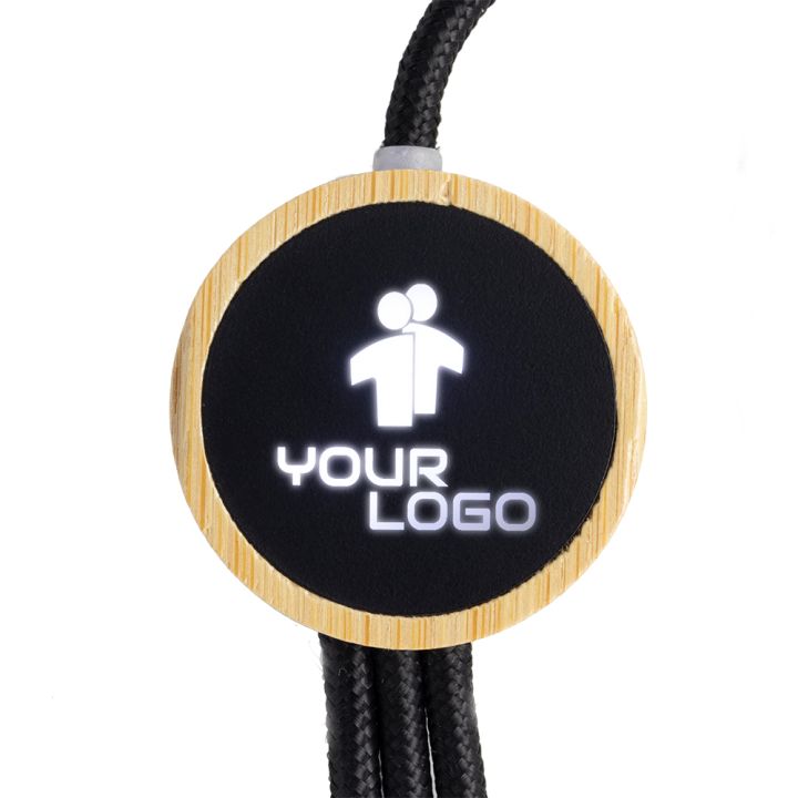 Kabel 3w1 z podświetlanym logo długi 120 cm - Beżowy