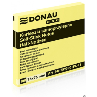 uniwersalne karteczki, w żółtym neutralnym kolorze, idealne do przekazywania wiadomości_ilość karteczek: 100 w rozmiarze 76x76mm