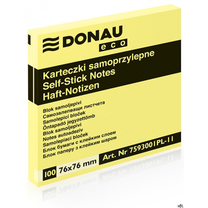 uniwersalne karteczki, w żółtym neutralnym kolorze, idealne do przekazywania wiadomości_ilość karteczek: 100 w rozmiarze 76x76mm